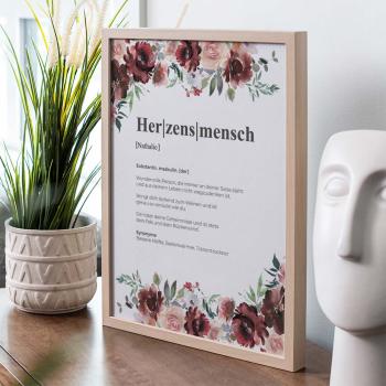 Definitionsposter "Herzensmensch 2" | Geschenkidee | Personalisiert  | individuelles Bild | Wörterbuch